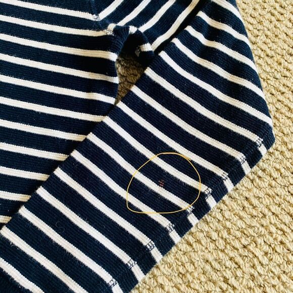 J CREW striped top pockets long sleeves drawstring collar women’s sz XS - Picture 6 of 7